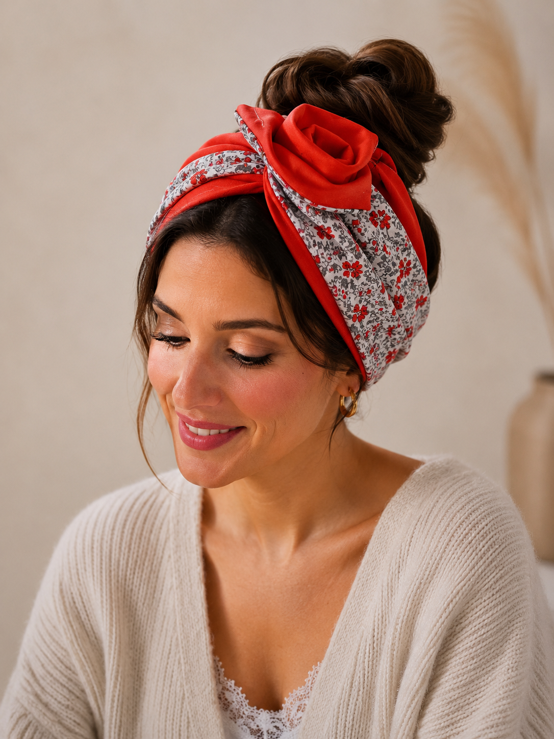 Bandeau fil de fer rouge Fleurettes