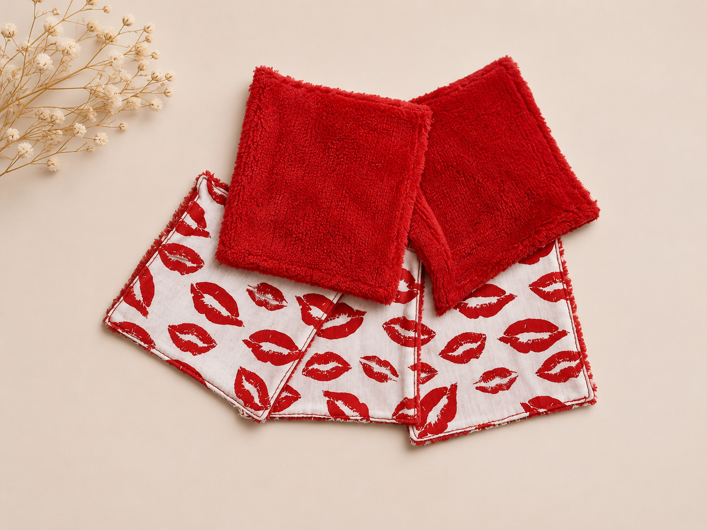 Lingettes démaquillantes lavable bisous