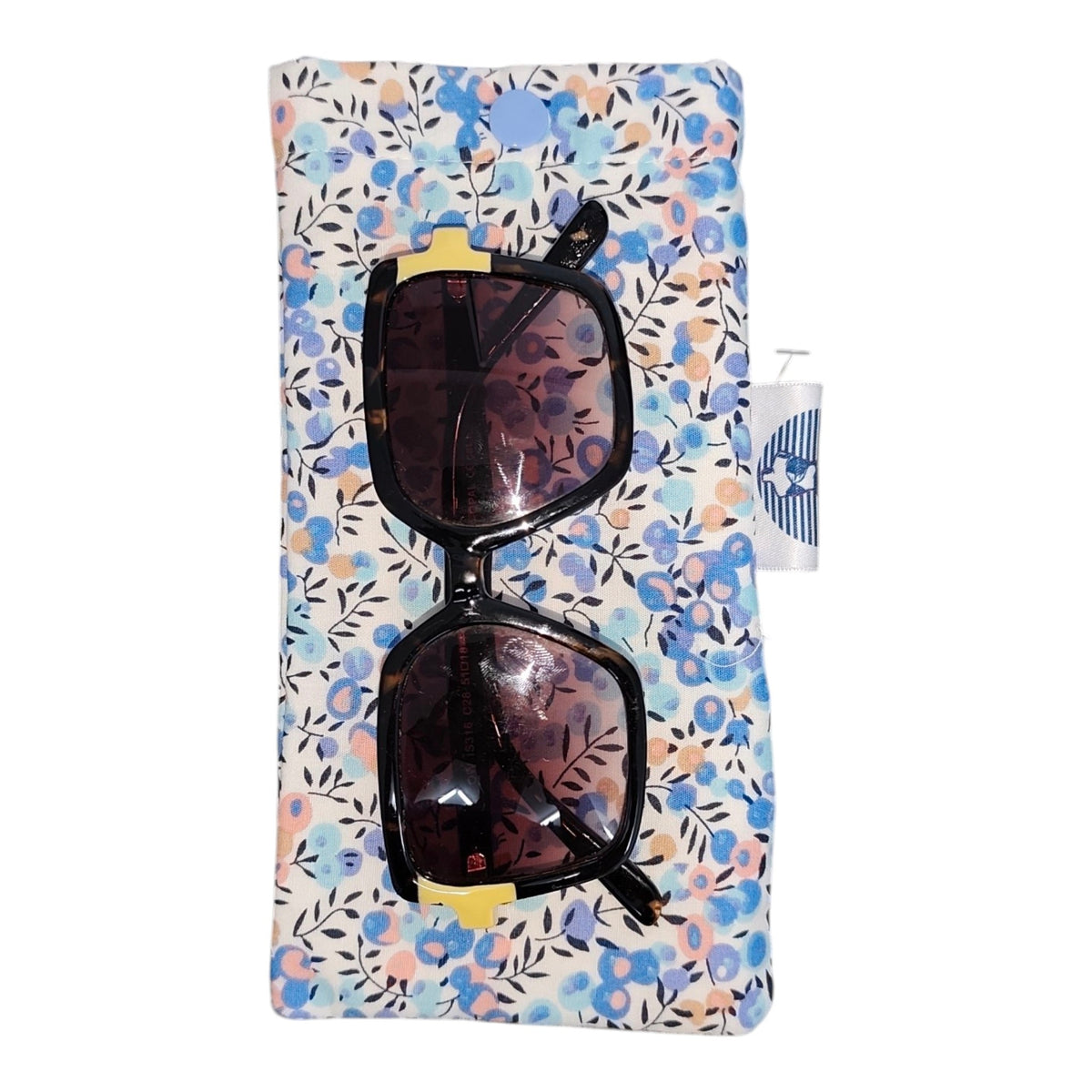 Étui à lunettes groseilles bleues esprit Liberty