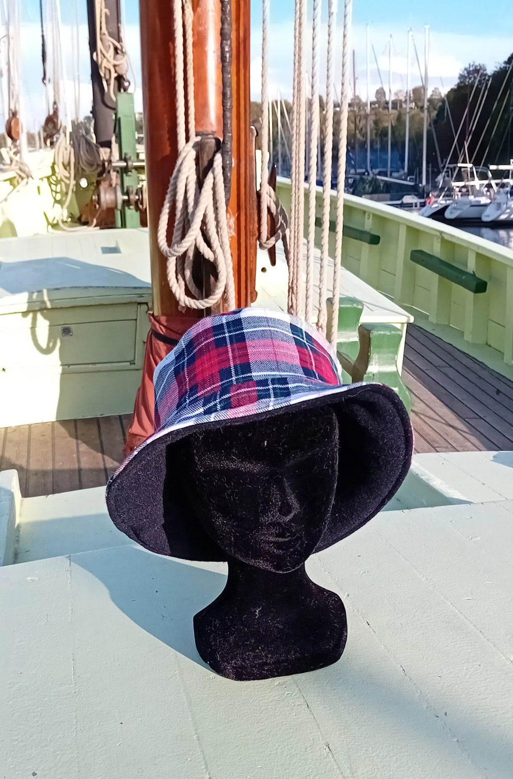 Bob tartan Fait Main à Carreaux Rouge & Bleu Marine t56