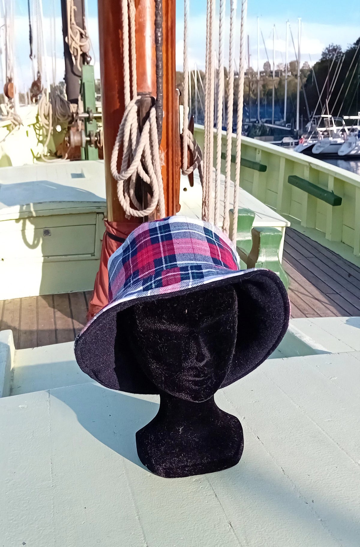 Bob tartan Fait Main à Carreaux Rouge & Bleu Marine t56